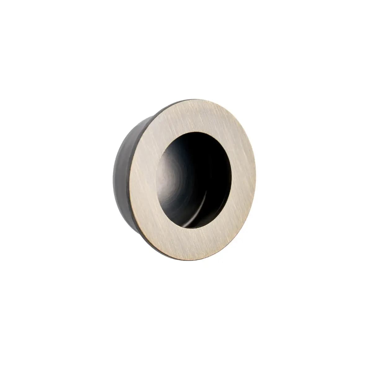 Round Pocket/Sliding Door Flush Pull Handle - 30mm - Antique Brass - Hardware Solutions