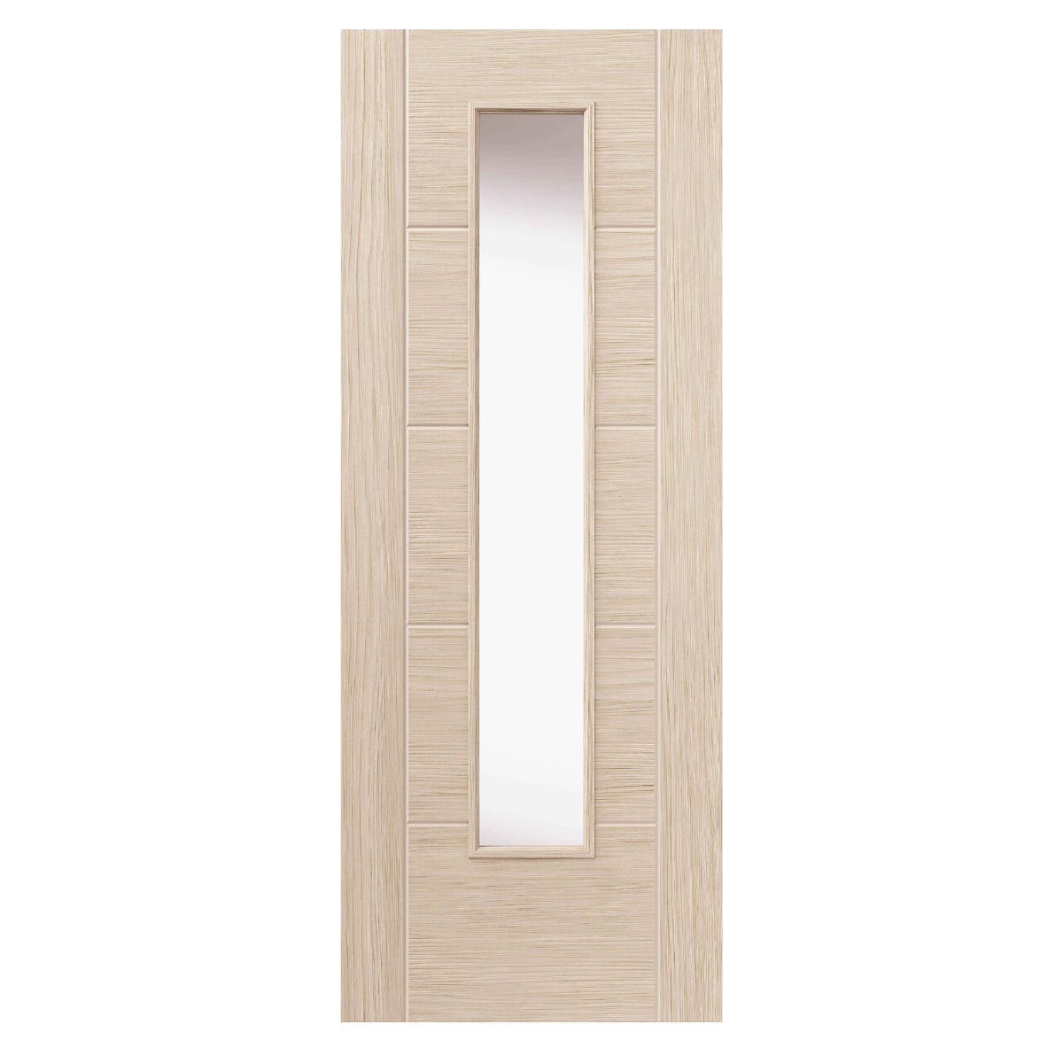 Tigris Glazed Internal Door - Glass Glazing / Ivory Laminate - Prefinished - 35 x 1981 x 762mm