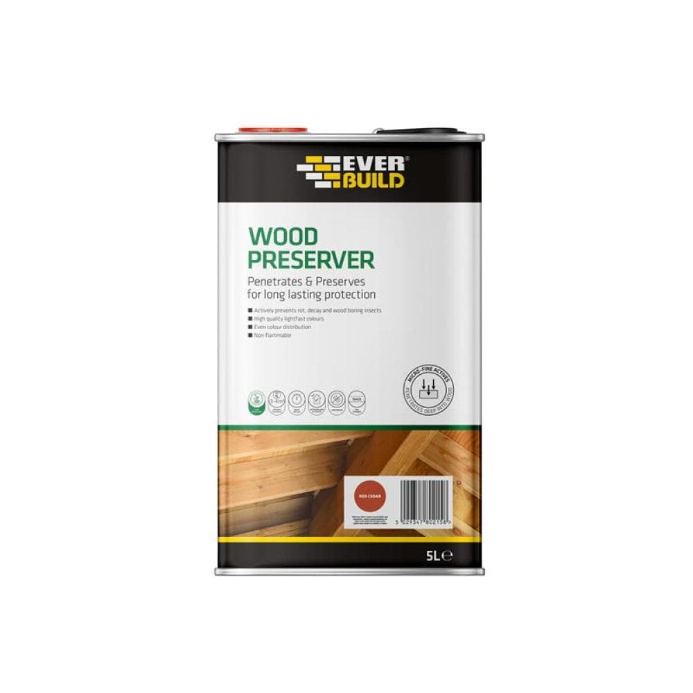 Everbuild Sika 483725 Wood Preserver Red Ceda 5 Litre