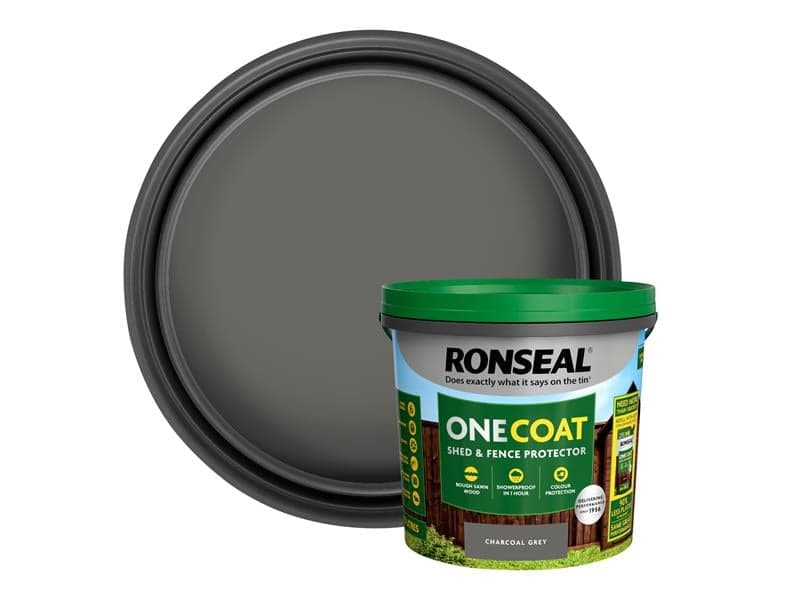 Ronseal KCB.8174503.10800.81 One Coat Shed & Fence Protection Charcoal Grey 5 Litre