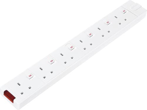 6 Skt 13A Ind Sw Trailing Socket White SWG6-MP