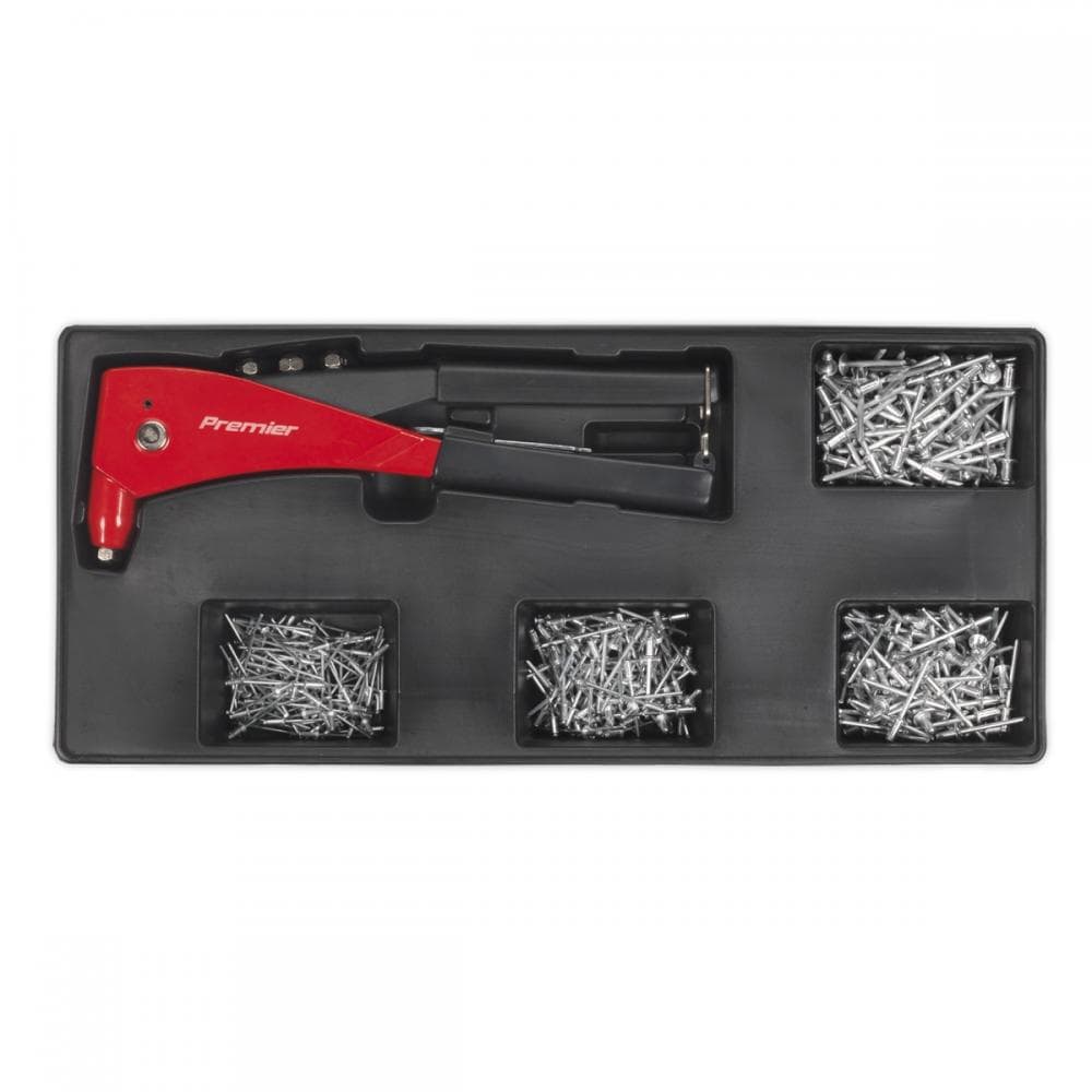 Sealey TBT15 Tool Tray With Riveter & 400 Assorted Rivet Set