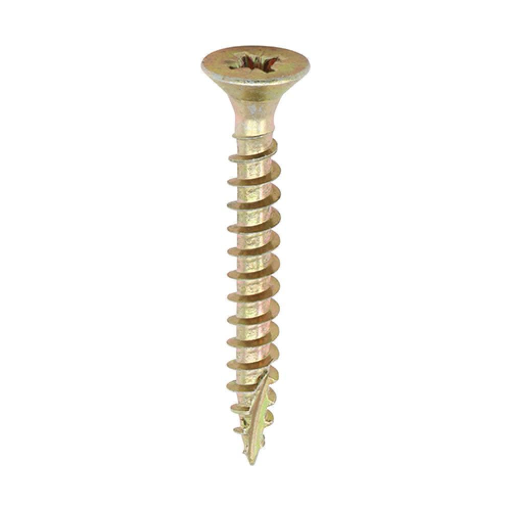Timco 40030CLAF Classic Multi-Purpose Screws - Pz - Double Countersunk - Yellow 4.0 X 30 Box 200