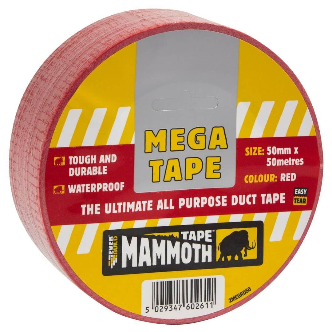 Everbuild Mega All Purp Tape Red 50Mm 50Mtr