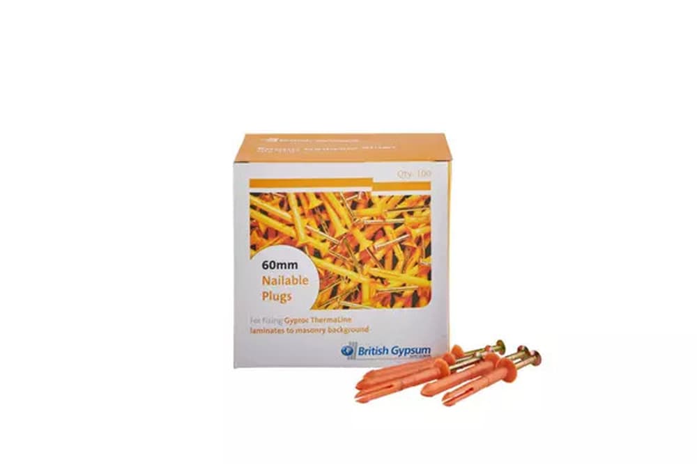 British Gypsum Gyproc Nailable Plug 60mm (Box of 100)