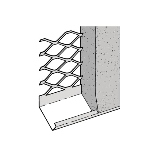 Expamet External Stainless Steel Renderstop Bead Standard Wing 20mm 3m
