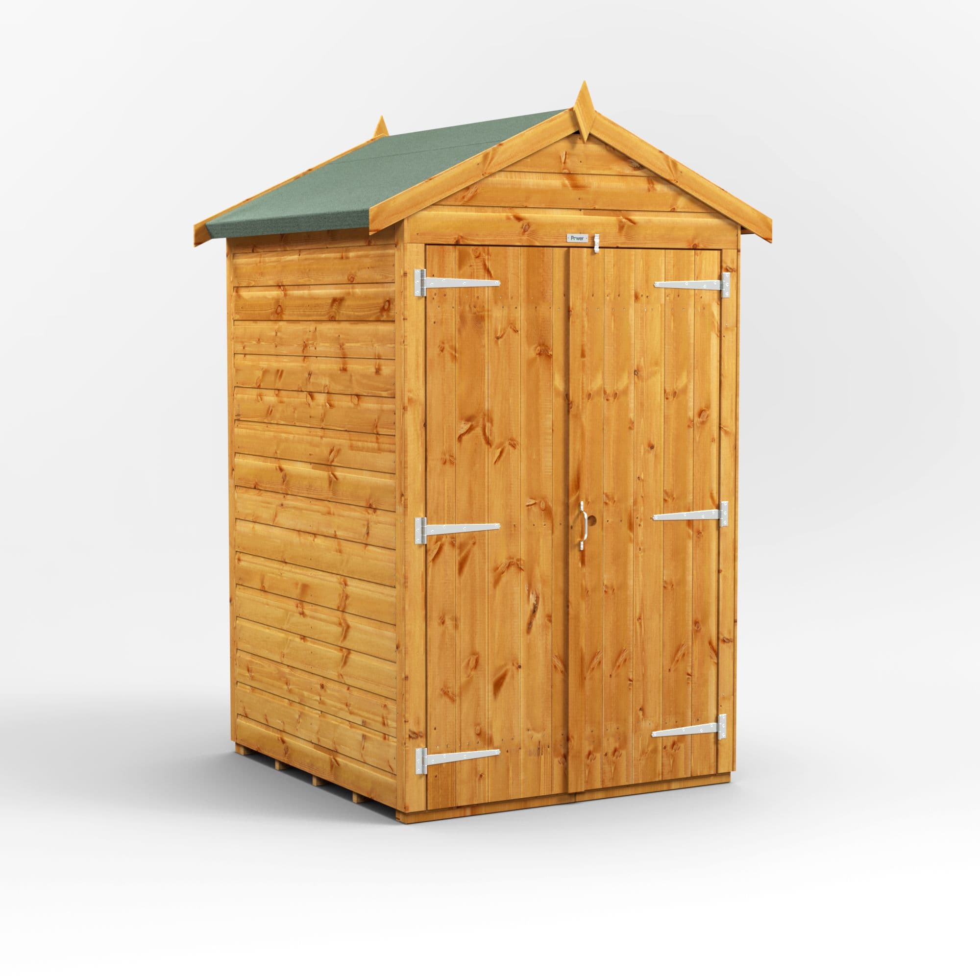 Powersheds 4 x 4 Power Windowless Apex Double Door