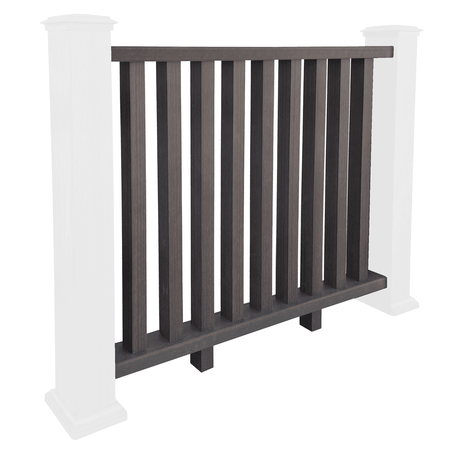 Composite Balustrade Railing - Walnut 1.2m