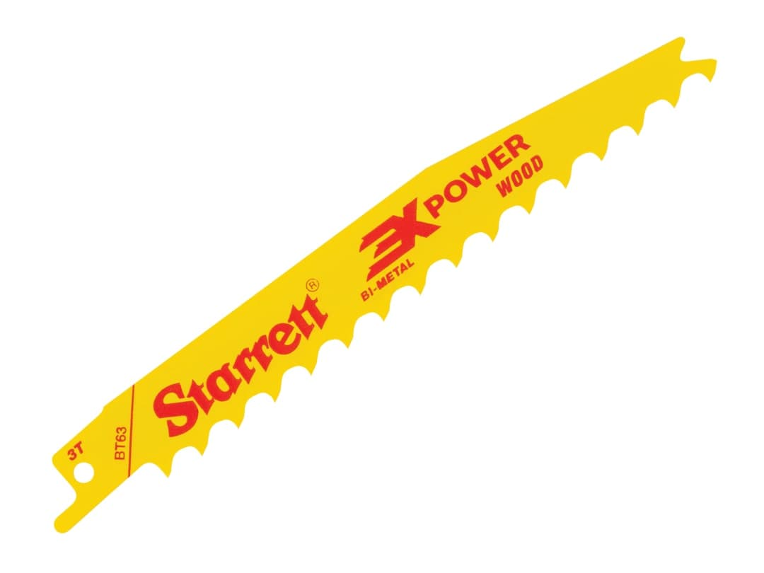 Starrett BT63-5 Bi-Metal Reciprocating Blade, Wood Tapered 152mm 3 TPI (Pack 5) BT63-5