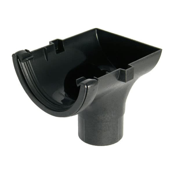 FloPlast Cast Iron Effect Half Round Gutter Stopend Outlet - 112mm