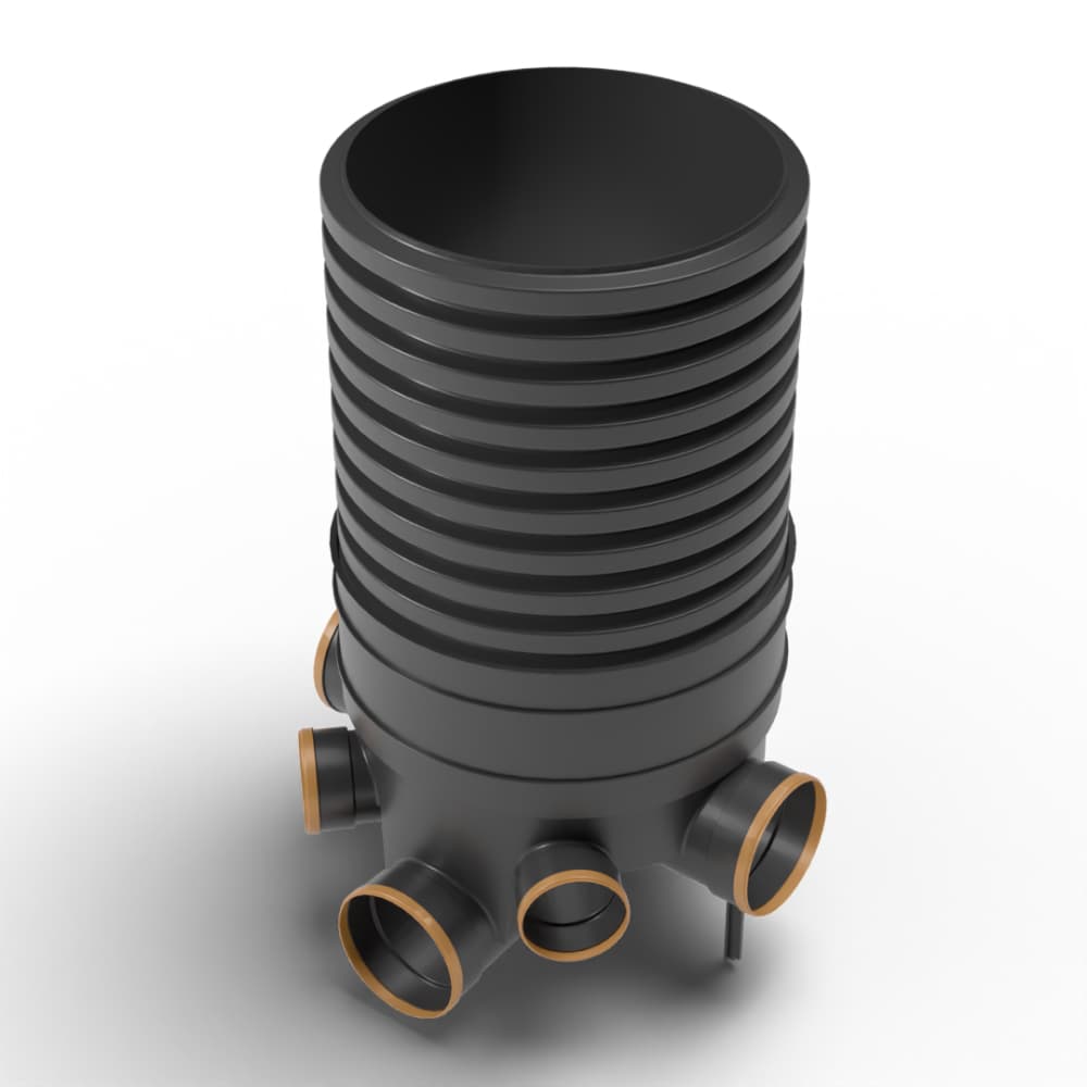 Inspection Chamber Set - 450mm Diameter x 1030mm Depth with 160mm Channel & 160mm & 110mm Inlets