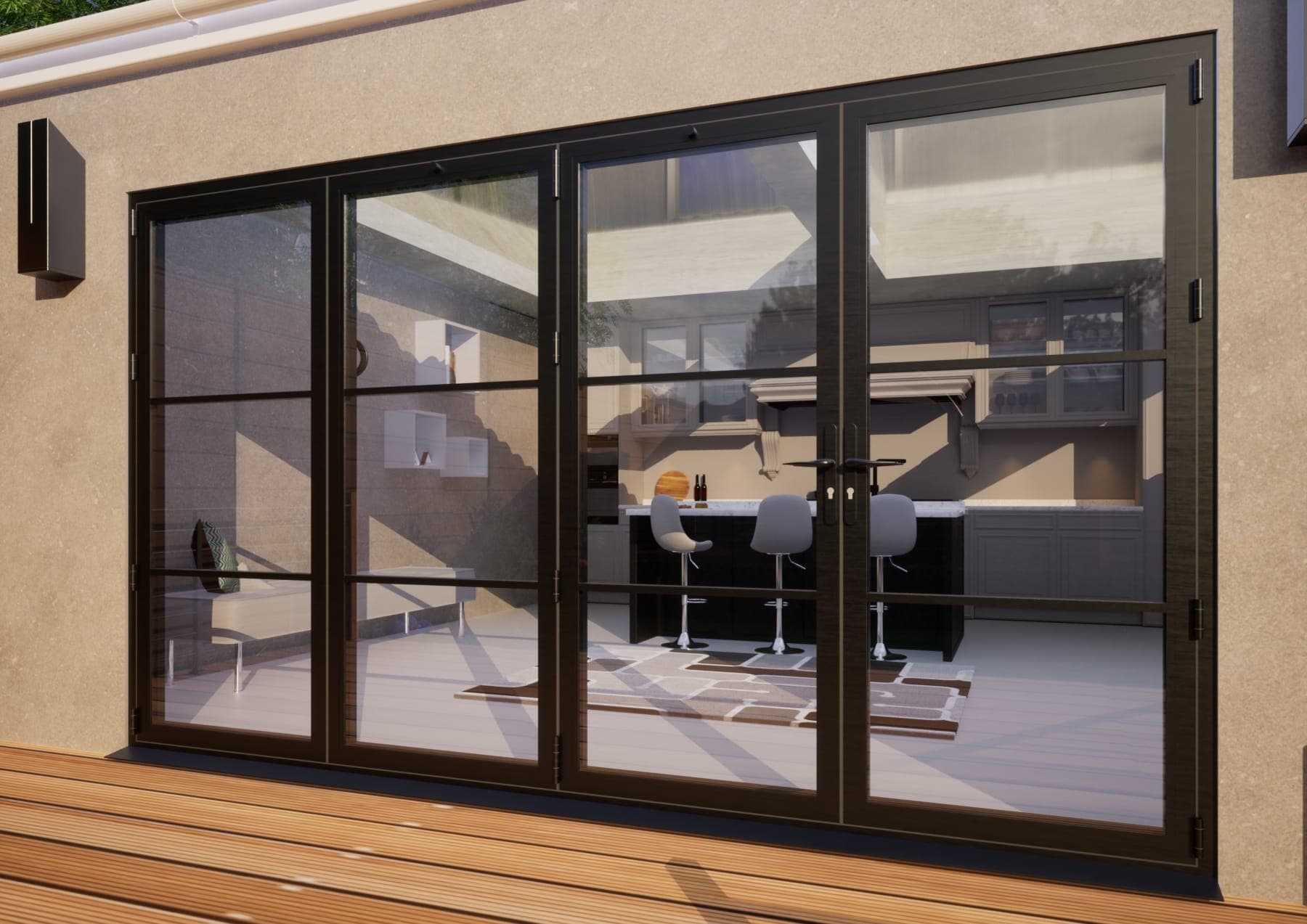 Heritage Aluminium Bifold Door - 3600mm Grey - 3 Left 1 Right
