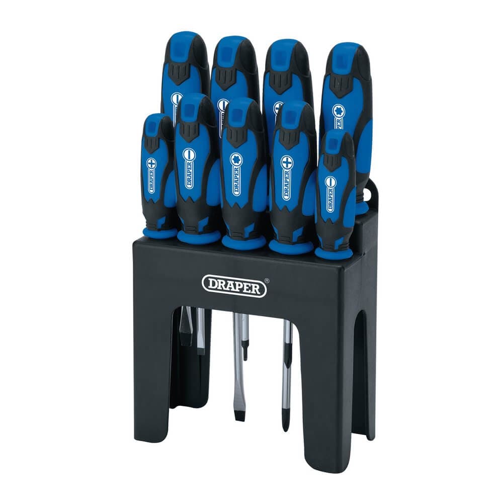 Draper 15960 Soft Grip Screwdriver Set Blue (9 Piece) each 1