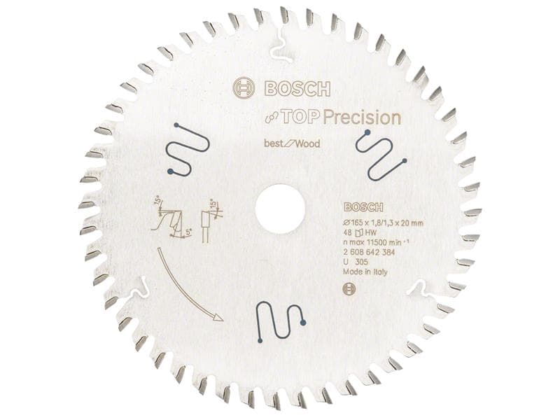 Bosch Powertool Accessories 2608642384 Best For Wood Circular Saw Blade 165 X 20Mm X 48T
