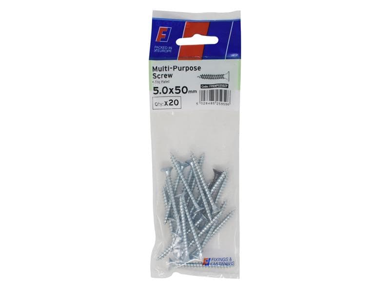 Forgefix FPKMPS550ZP Multi-Purpose Pozi Screw Csk St Zp 5.0 X 50Mm Forgepack 20