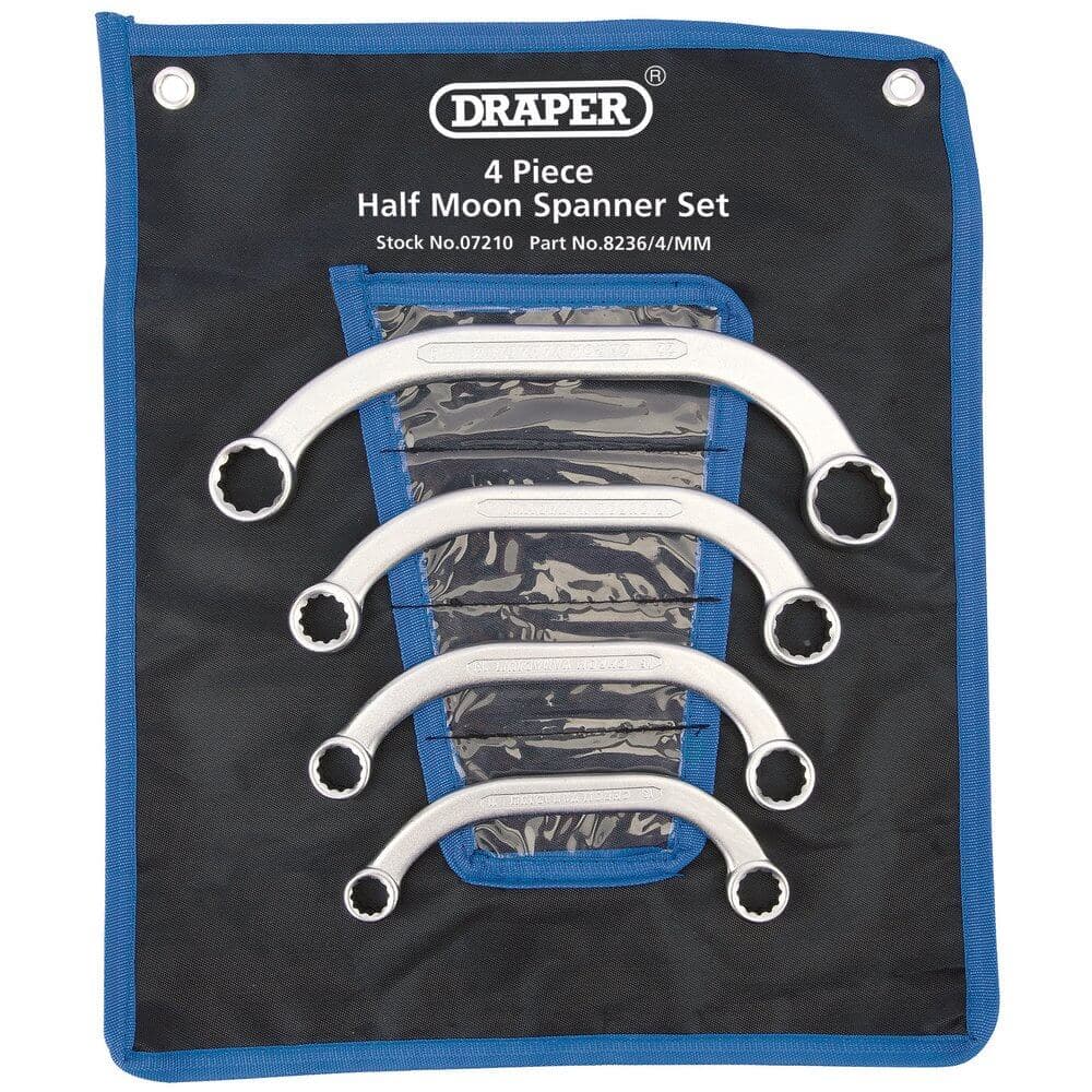 Draper 07210 Half Moon Obstruction Ring Spanner Set (4 Piece) per set