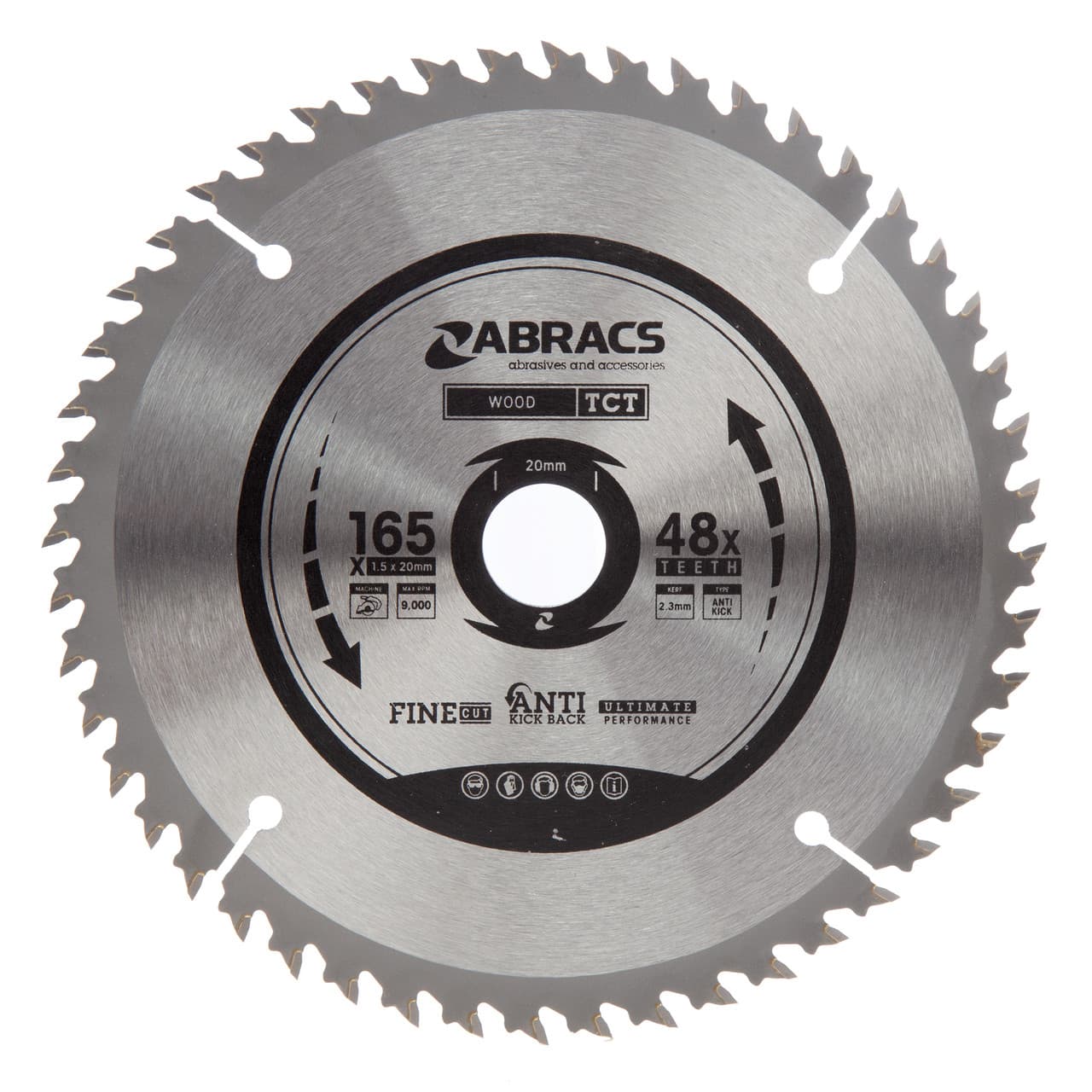 Abracs Tct16548 Tct Circular Saw Blade For Wood 165 X 20Mm X 48T
