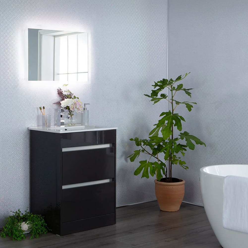 Platinum White Sparkle Gloss PVC Shower Panel (10mm)