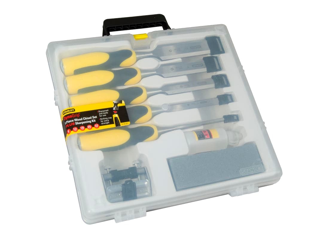 STANLEY® Hand Tools DYNAGRIP™ Chisel with Strike Cap Set, 5 Piece + Accessories 5-16-421