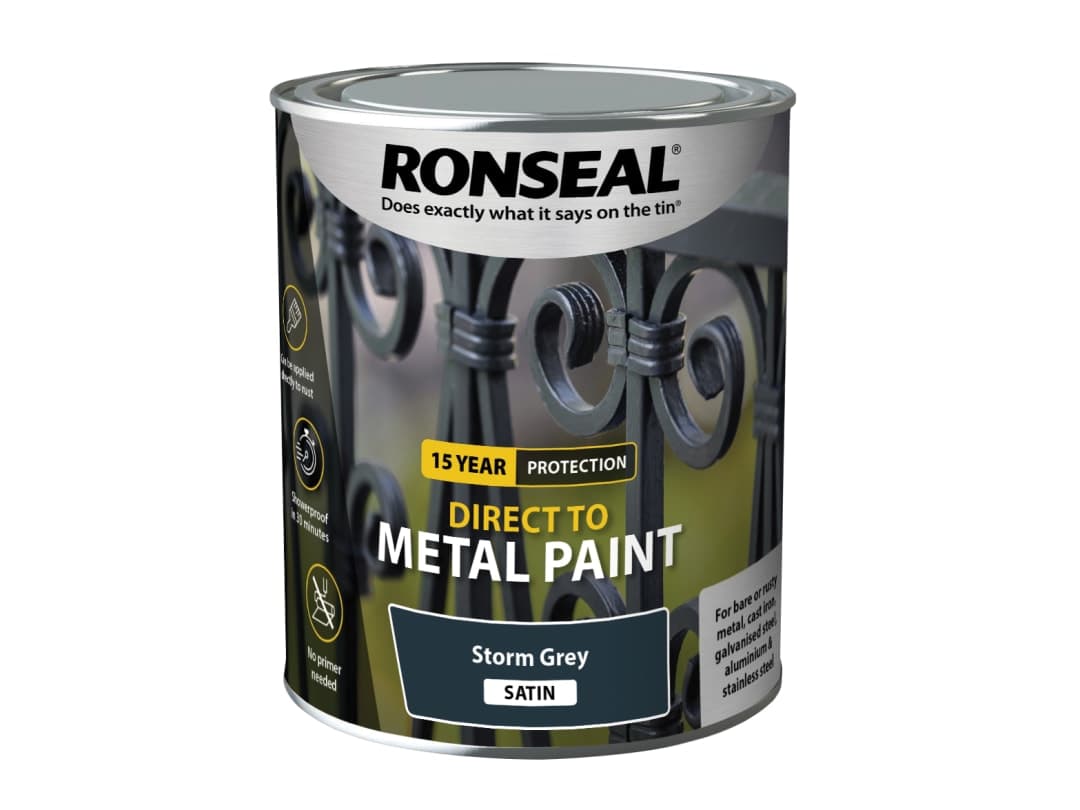 Ronseal Direct to Metal Paint Storm Grey Satin 750ml 39208