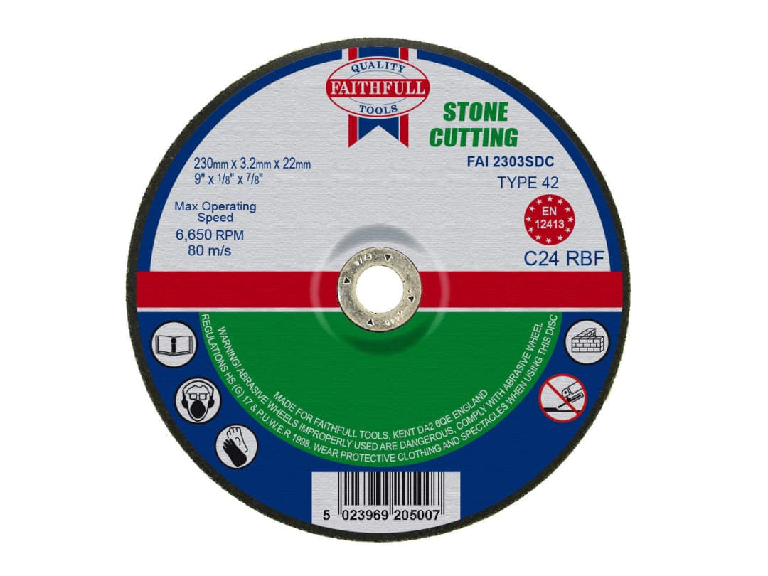 Faithfull Depressed Centre Stone Cutting Disc 230 x 3.2 x 22.23mm FAI2303SDC