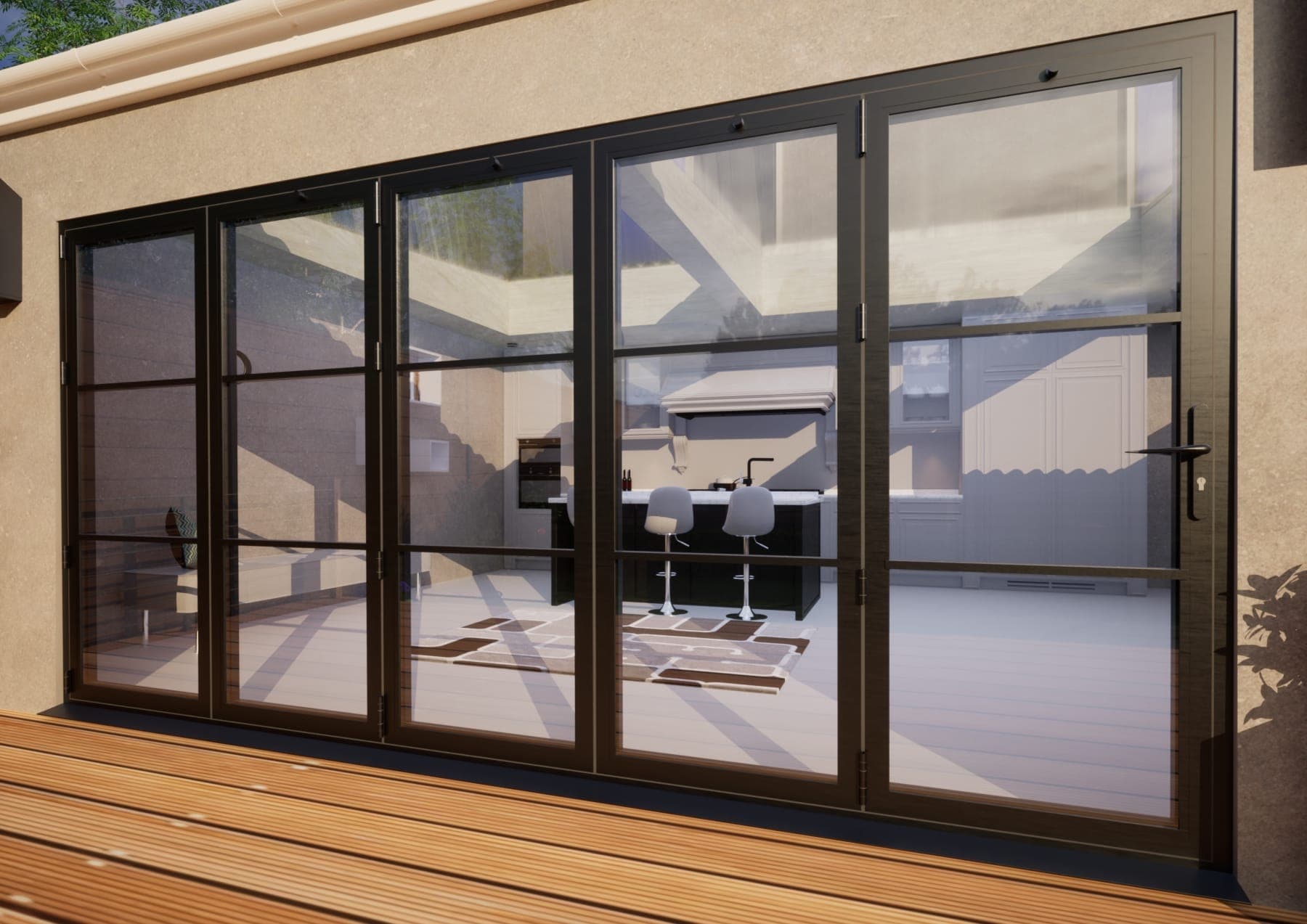 Heritage Aluminium Bifold Door - 4200mm Grey - 5 Left