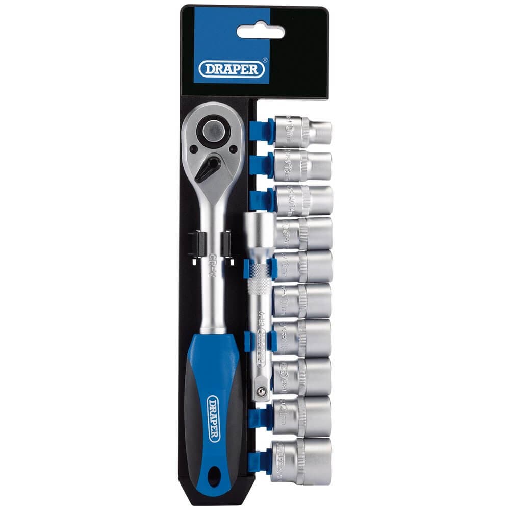 Draper 16374 Metric Socket And Ratchet Set 1/2in Sq. Dr. (12 Piece) per set