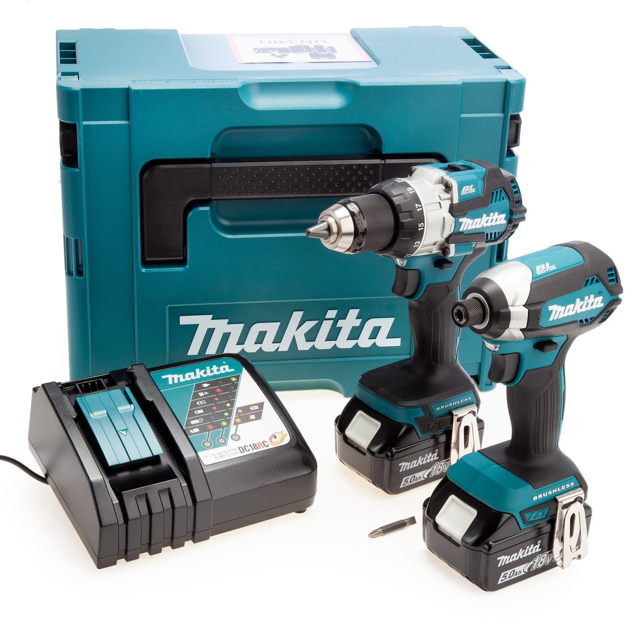 Makita Dlx2507Tj 18V Lxt Dhp489 Combi Drill & Dtd153 Impact Driver Twin Pack (2 X 5.0Ah Batteries)