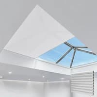 newblinds.co.uk Snow Dimout Electric Thermal Cellular Pleated Roof Lantern Blinds Cellular