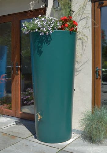 Large 380L Garden Planter Water Butt Green with Tap Kit & Diverter Original Organics