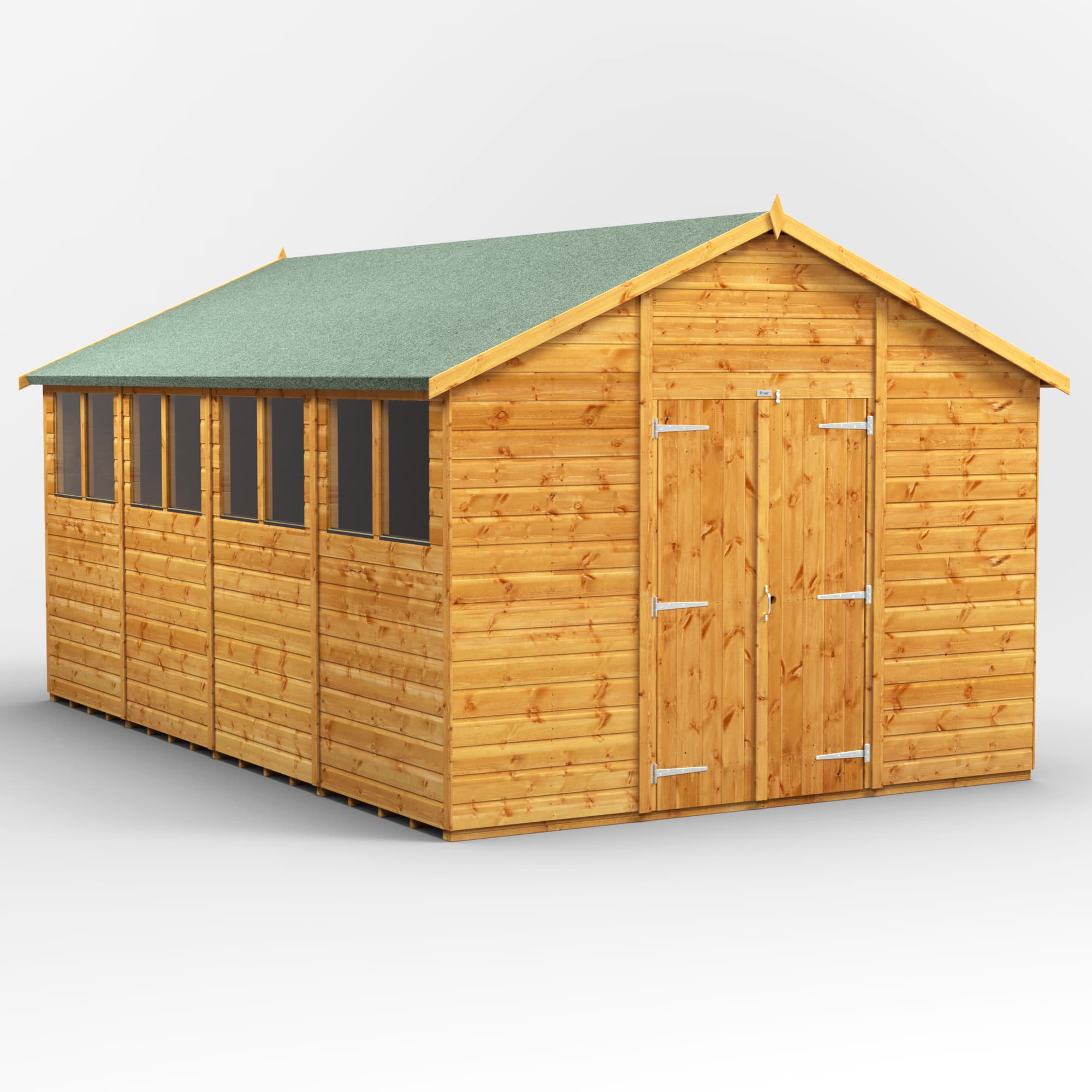 Powersheds 16 x 10 Power Apex Double Door Shed
