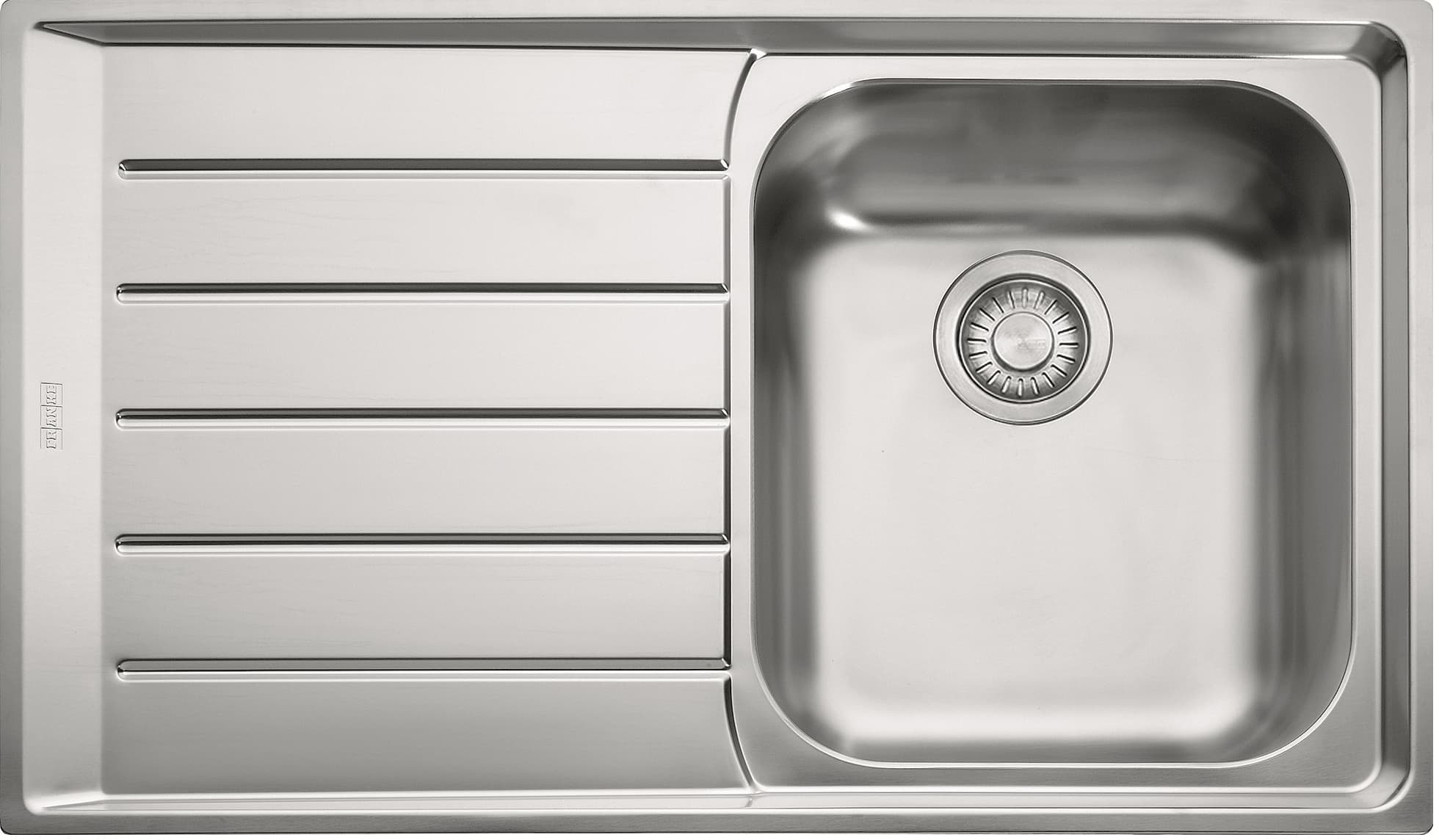 Franke 127.0059.655 Neptune 1 Bowl Low Profile Inset Sink Left Hand Drainer Stainless Steel