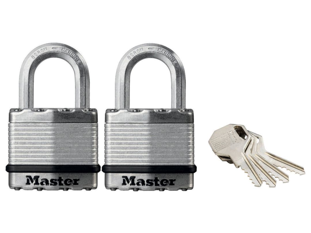 Master Lock Excell™ Laminated Steel 45mm Padlock - 24mm Shackle - Keyed Alike x 2 M1EURT