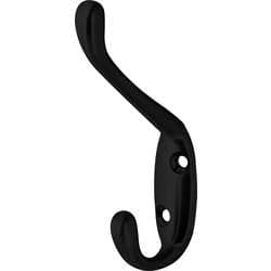 Standard Two Prong Hook Matt Black PK1