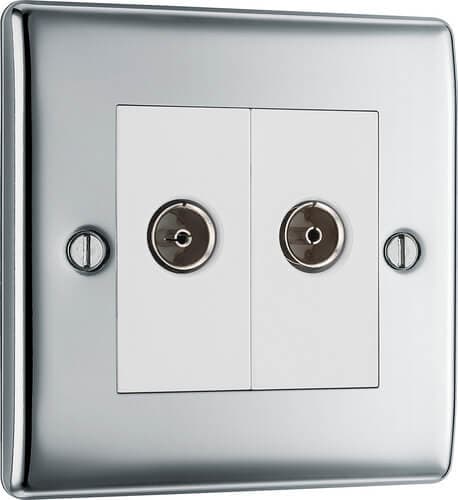 Polished Chrome Blk Shaver Socket 115/230V Dual Volt FPC20B-01
