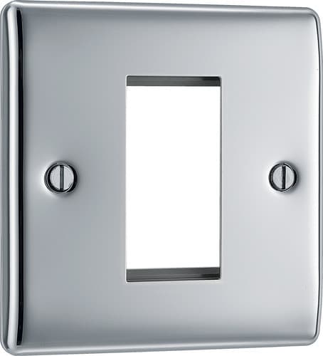 Nexus Metal Polished Chrome Single Square Front Plate NPCEMS1-01