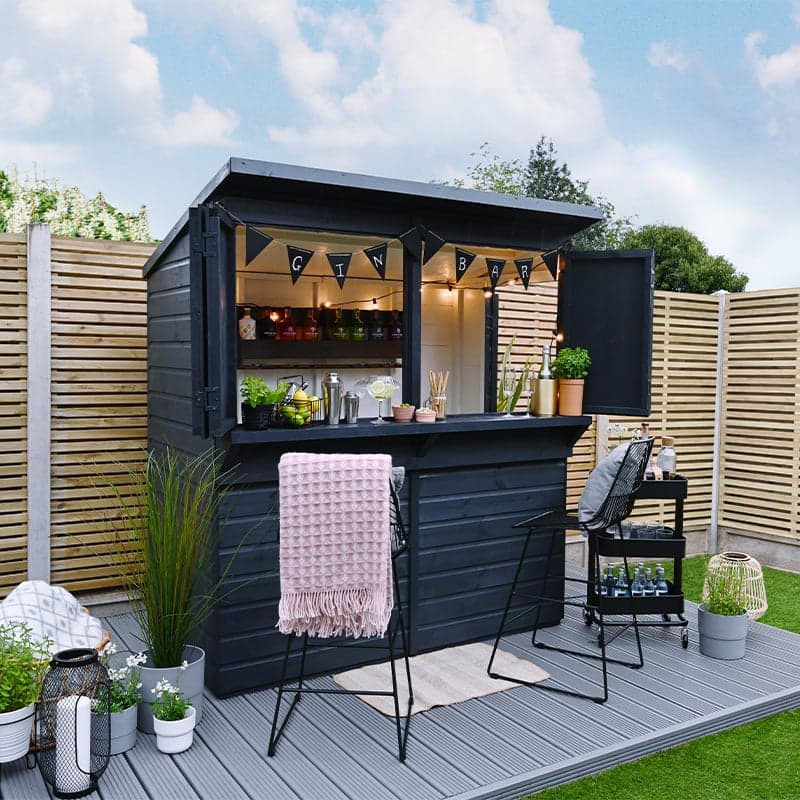 6x3 Garden Bar (1.89m x 1.19m): Forest Shiplap Pressure Treated Outdoor Bar With 25yr Guarantee