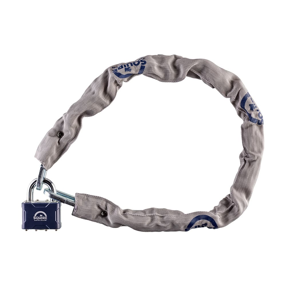 Squire laminated padlock with sleeved chain 54mm
