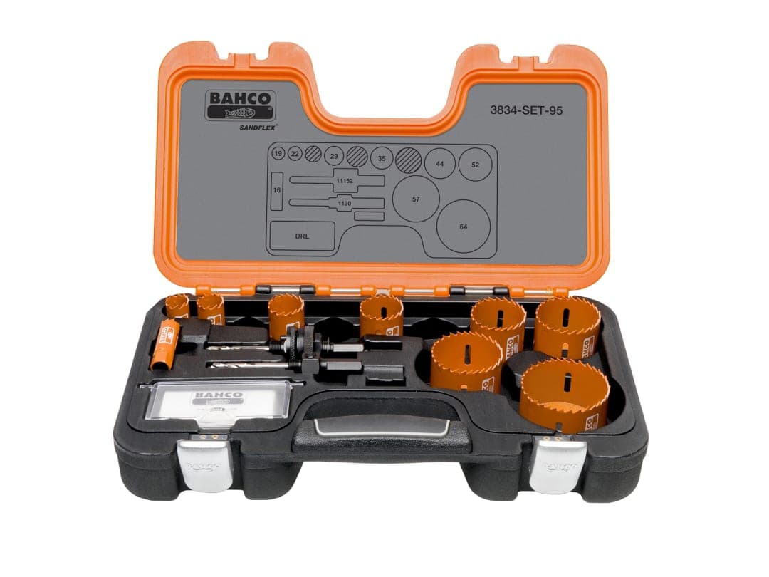 Bahco Professional Holesaw Set 3834-95 Sizes: 16-64mm 3834-SET-95