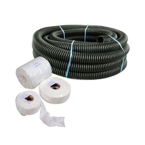 Perforated Land Drain and Filter Sleeve Kit - 80mm (O.D.) x 25mtr Coil