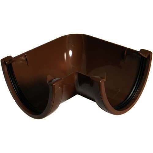 FloPlast Deepflow/ Hi-Cap Gutter Angle - 90 Degree x 115mm x 75mm Brown