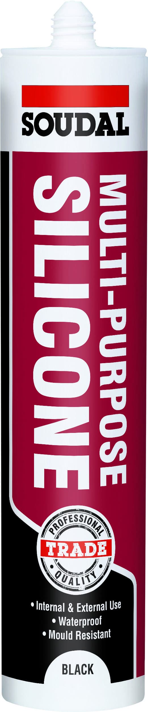 Soudal Multi Purpose Silicone - Acetoxy Sealant W/ Fungicide Black MPSB