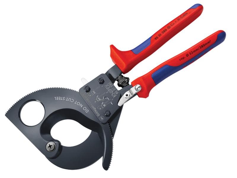 Knipex 95 31 280 Ratchet Action Cable Shears Multi-Component Grip 280Mm