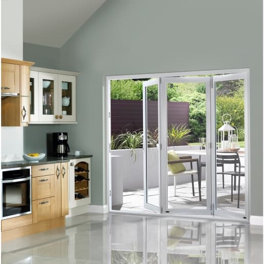 External Pre Finished White Slimline Bifold Door Set 1800 x 54mm