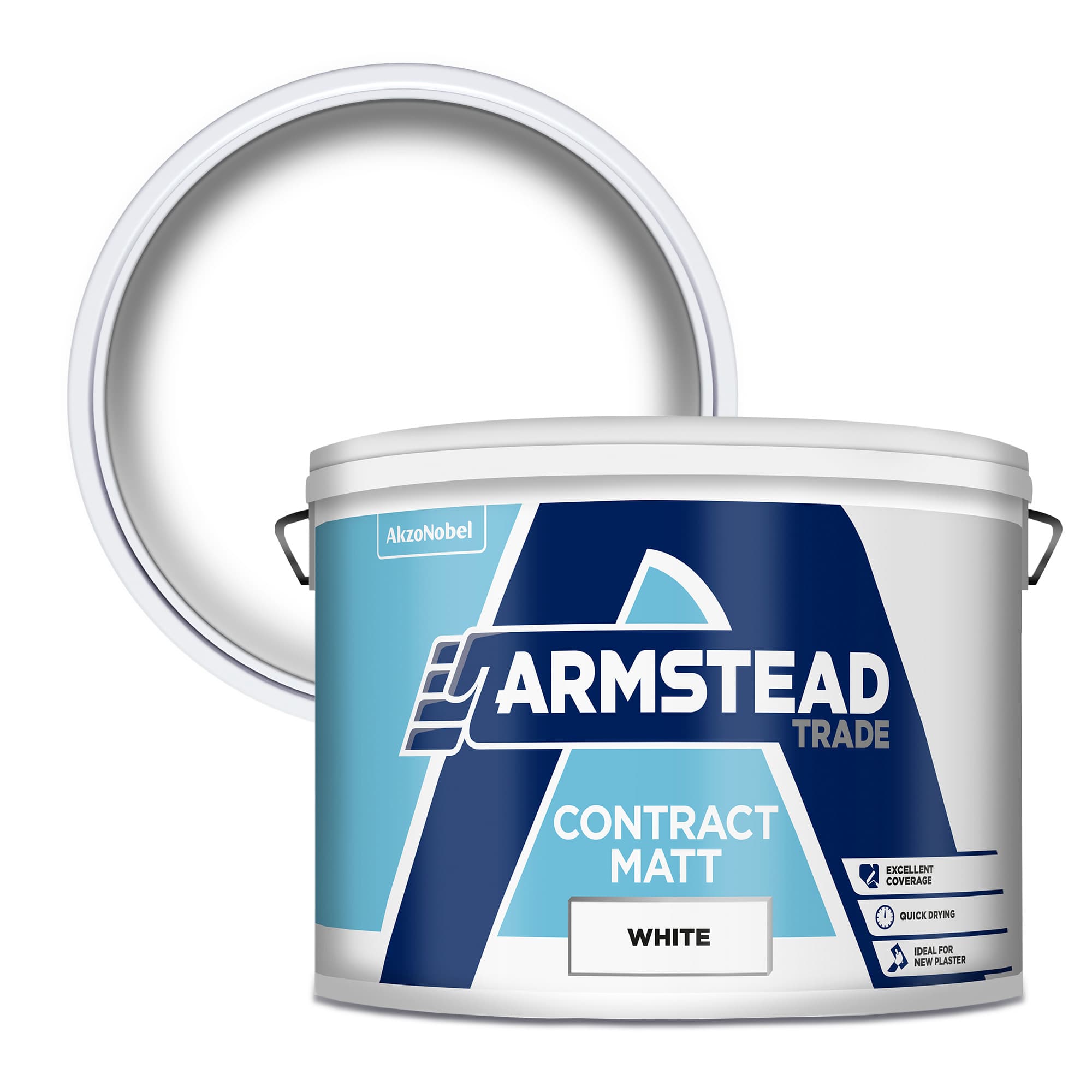 Armstead White Quick Drying Trade Contract Matt Emulsion Paint, 10L