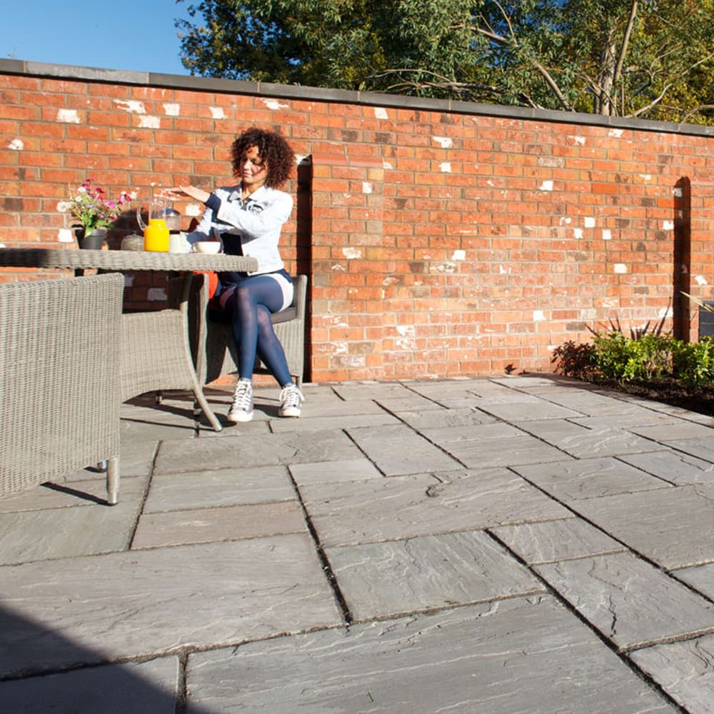 Marshalls Indian Sandstone Natural Stone Paving Grey Multi 915 x 610mm