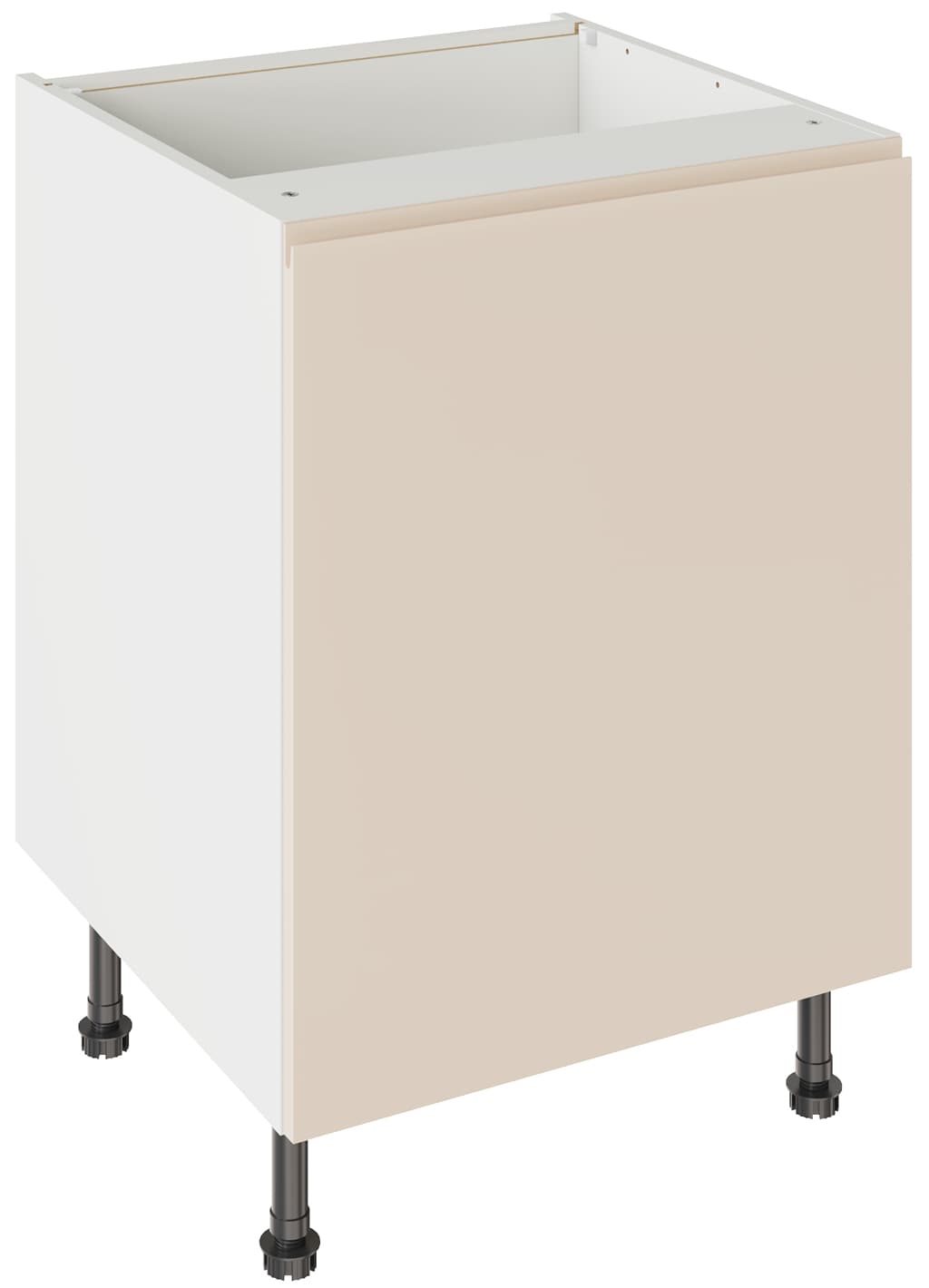 Flatpack Sink Base Unit J-PULL Ultra Matt Cashmere 600mm