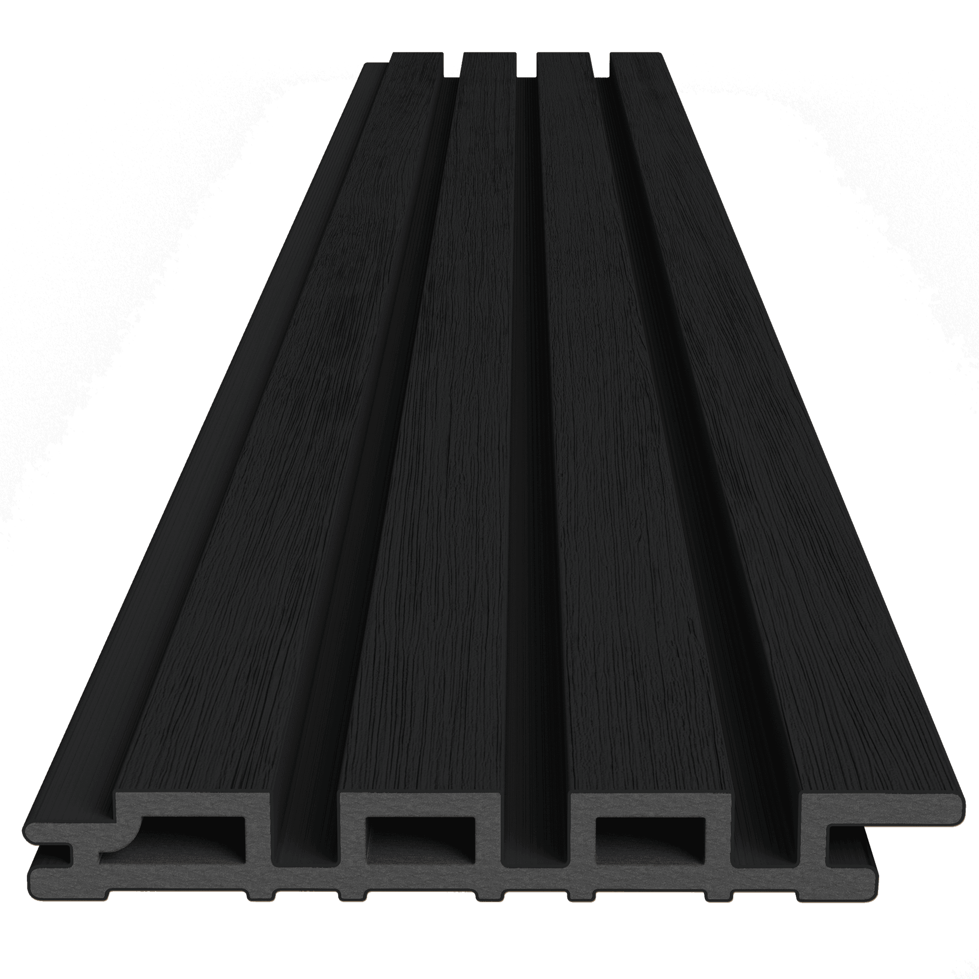 Slatted Composite Cladding - Black 4m
