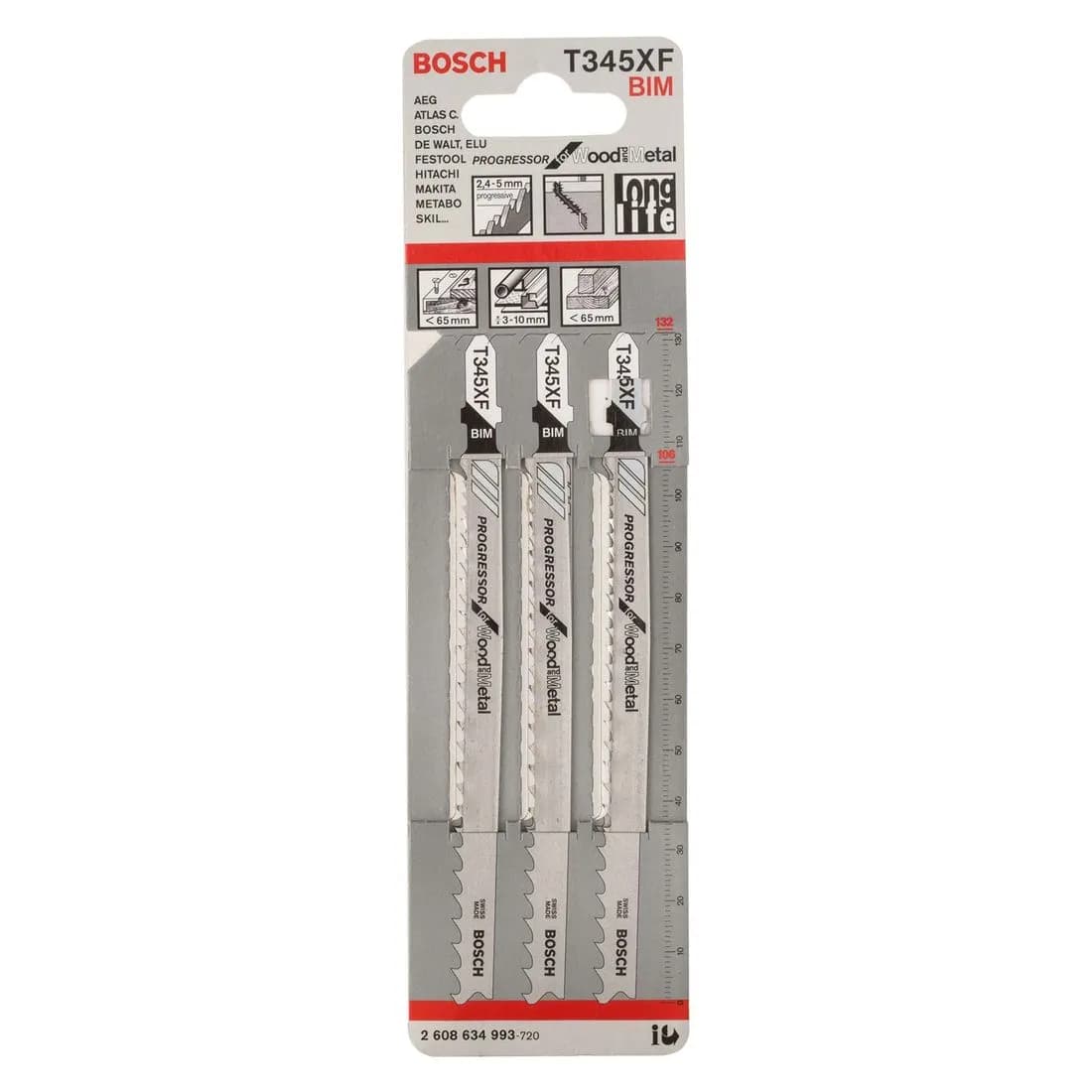 Blades Jigsaw For Metal Progressor T345Xf 3Pk Bosch