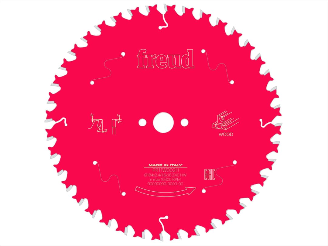 Freud Wood Circular Saw Blade 184 x 16 x 2.4/1.6mm x 40T F03FS09704